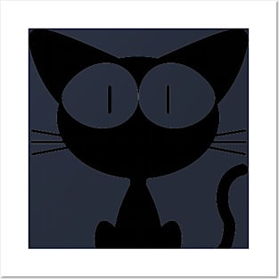 cute black cat Posters and Art